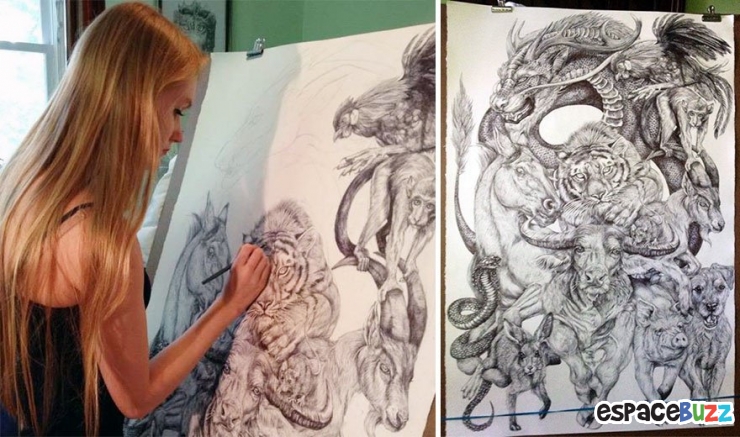 Illustration de l'article : Admirez ce merveilleux dessin représentant les 12 signes astrologiques chinois