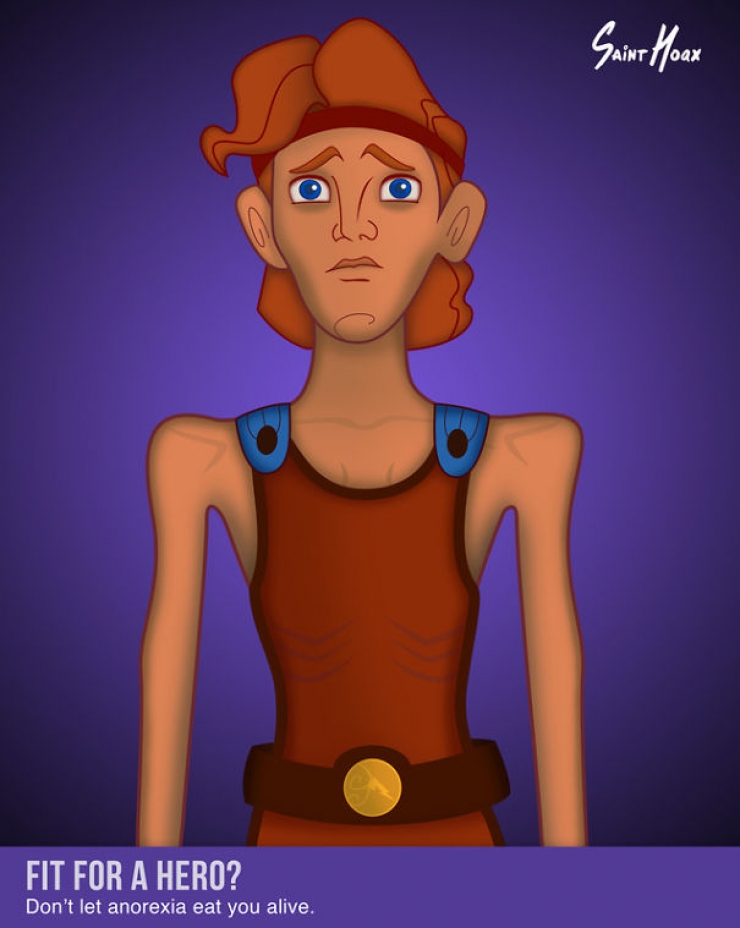 Illustration de l'article : Si les héros Disney étaient anorexiques