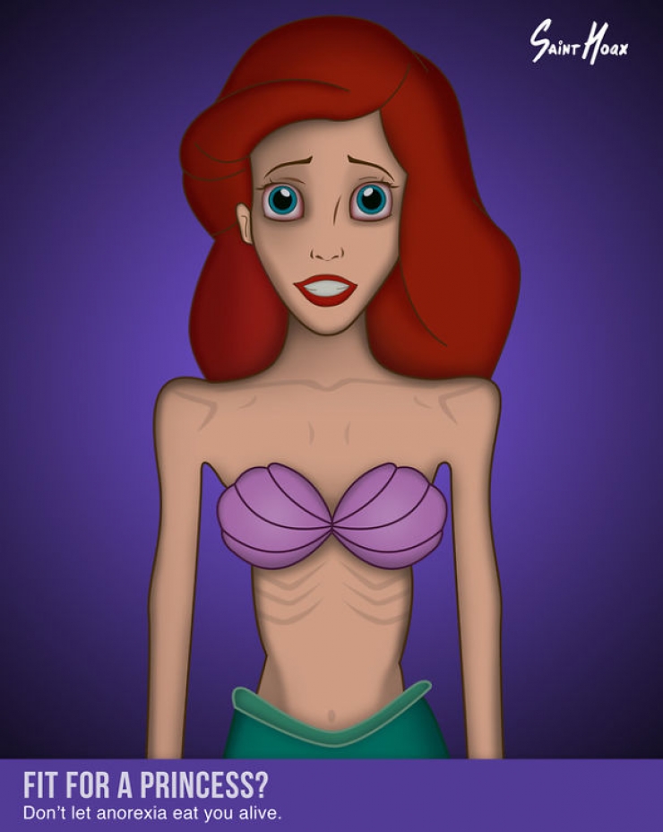 Illustration de l'article : Si les héros Disney étaient anorexiques