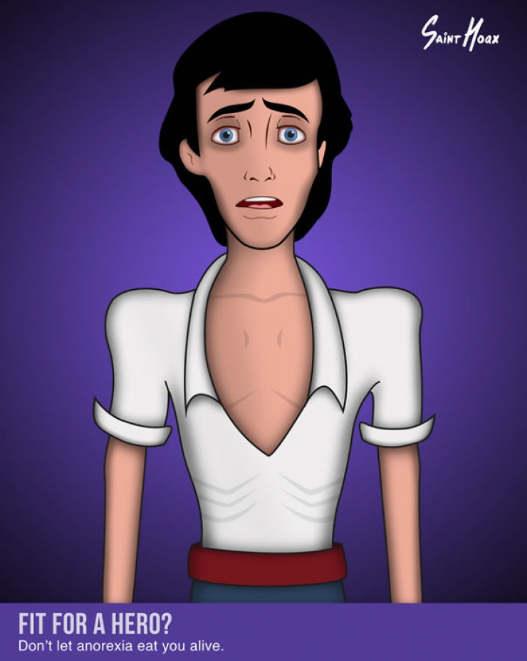 Illustration de l'article : Si les héros Disney étaient anorexiques