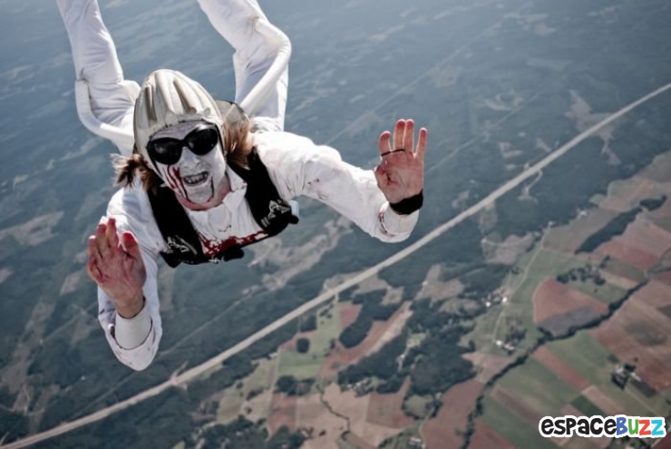 Topless Skydiver