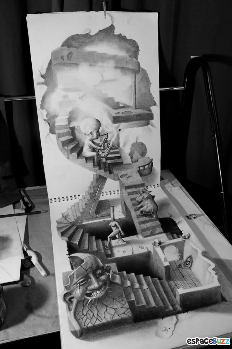 Illustration de l'article : 26 dessins au crayon en 3D à couper le souffle