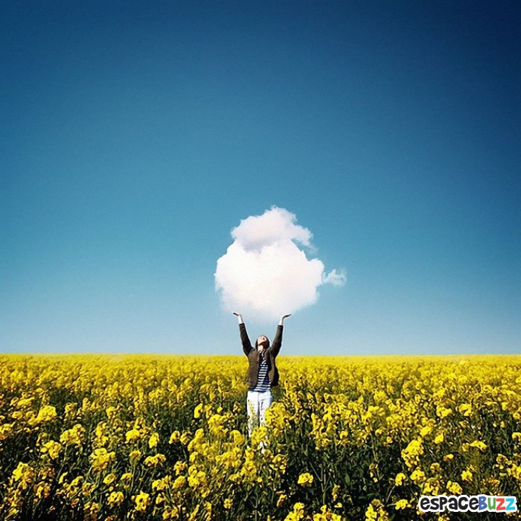 Illustration de l'article : 16 photos en trompe-l'oeil avec des nuages