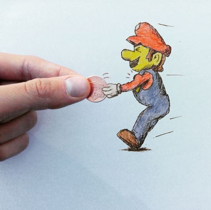 Illustration de l'article : 14 illustrations où le réel et le dessin se côtoient, par Kristián Mensa