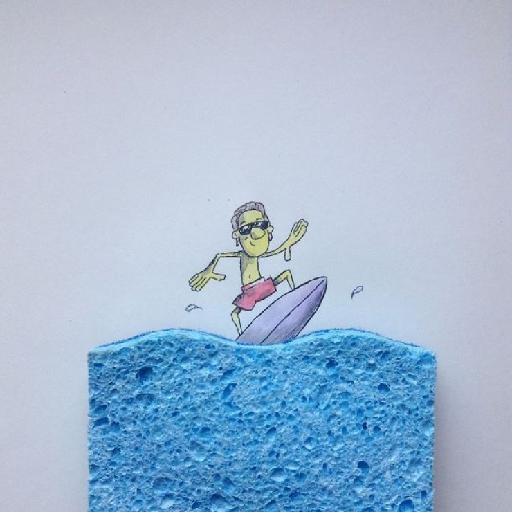 Illustration de l'article : 14 illustrations où le réel et le dessin se côtoient, par Kristián Mensa