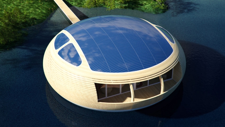 Voici Nid d Eau une maison écologique flottante et totalement autonome