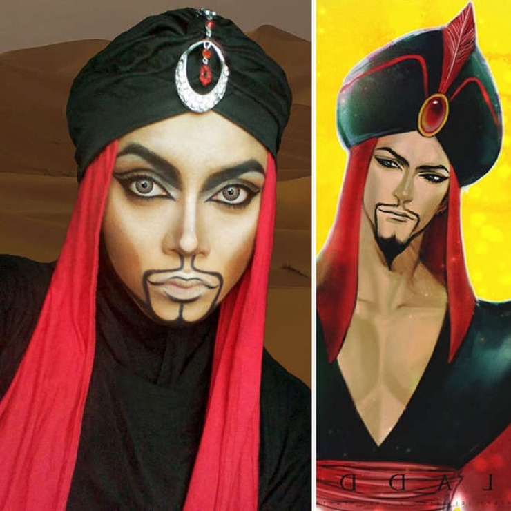 Illustration de l'article : Elle se transforme en personnages Disney à l’aide de son Hijab… En Jasmine c’est vraiment épatant !