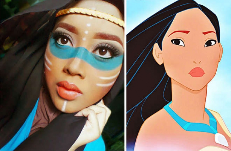 Illustration de l'article : Elle se transforme en personnages Disney à l’aide de son Hijab… En Jasmine c’est vraiment épatant !