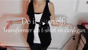 Illustration : "Comment transformer un vieux t-shirt en un magnifique Cardigan!"