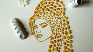 Illustration : "Cette artiste dessine d'incroyables portraits de musiciens avec des corn flakes. En voici 16"