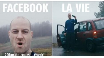 Illustration : Entre l'image mensongère qu'on donne sur facebook et la vraie vie...Super Court Métrage!