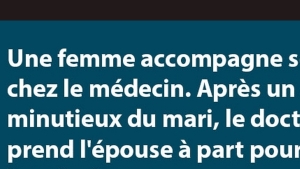 Illustration : "Une femme accompagne son mari chez le médecin..."