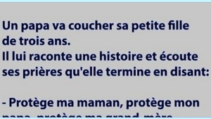 Illustration : "Un papa va coucher sa petite fille de trois ans..."