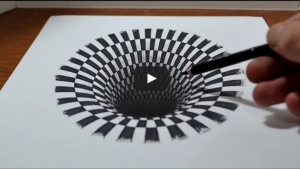 Illustration : "Apprenez à dessiner une Anamorphose (Trou en 3D)"