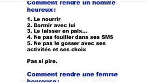 Rendre Une Femme Heureuse Vs Rendre Un Homme Heureux Hilarant