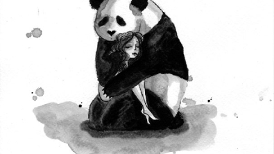 Illustration : De magnifiques duos pandas/sirènes à l'encre de Chine