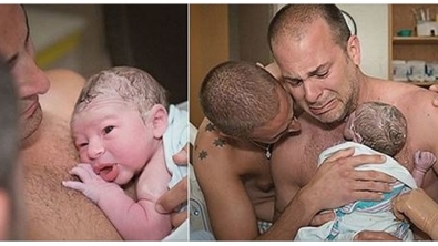 Illustration : Grâce à cette photographe, ce couple gai a pu immortaliser la magnifique naissance de leur premier fils... Très beau moment !