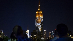 Illustration : "Un superbe hommage à Cecil le lion et à 160 animaux en danger projeté sur l'Empire State Building"