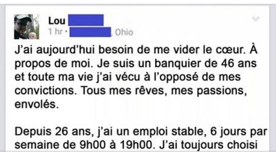 Illustration : Voilà 10 ans que sa femme le trompe et il décide de publier ce message fort sur facebook...