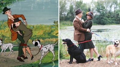 Illustration : Pour leurs photos d'engagement, ils recréent une scène culte des 101 Dalmatiens