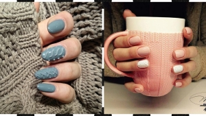 Illustration : "Découvrez la nouvelle tendance des ongles qui se marient parfaitement à vos pulls d’hiver: Le Cozy Nail !"