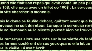 Illustration : "Cette serveuse n’a pas pu contenir ses larmes en voyant ce qui se cachait sous la table… Attendez de voir ce que c’est !"