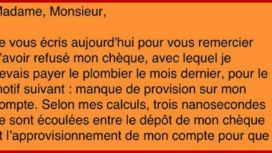 Illustration : La banque refuse le chèque de cette mamie qui se venge avec une lettre brillante...