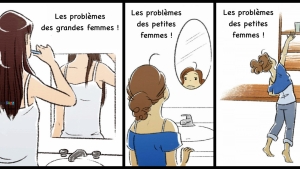 Illustration : "Top 18 des galères qu'ont les filles trop grandes, trop petites ou trop plantureuses !"