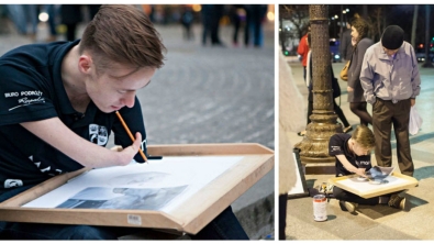 Illustration : Atteint d’une malformation au bras, Mariusz fait des portraits d’un réalisme époustouflant !