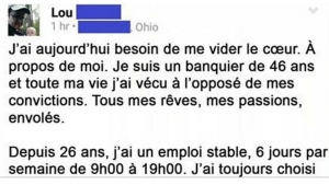 Illustration : "Sachant que sa femme le trompe depuis 10 ans, il publie ce message fort sur facebook..."