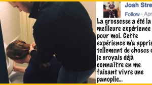 Illustration : "Il découvre sa femme, enceinte, en train de vomir et se dépêche de publier ceci sur Facebook !"