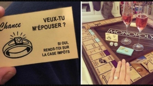 Illustration : "Il crée sa propre version du Monopoly pour faire sa demande en mariage à sa moitié... C'est adorable !"