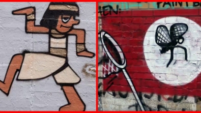 Illustration : Ces graffeurs transforment les croix gammées sur les murs de Berlin... Un peu d'art pour combattre le racisme !