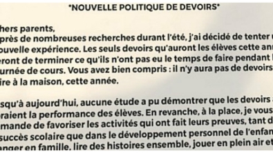 Illustration : Les devoirs à la maison seraient-ils inutiles ? Cette enseignante explique pourquoi elle n'en donne plus à ses élèves !