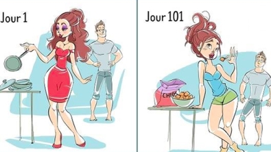 Illustration : "Jour 1 Vs Jour 101, ces illustrations prouvent que tout change avec le temps..."